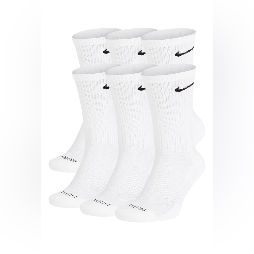 NWOT NIKE Dry 6-Pack Everyday Dri-Fit Cotton Cushion Crew Socks
Size 10C-3Y
